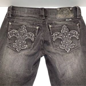 Miss Me Signature-Rise Black Distressed Skinny Jeans